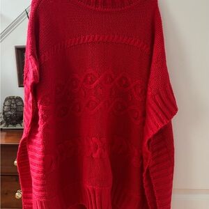 LOFT Vibrant Red Cowl Neck Sweater